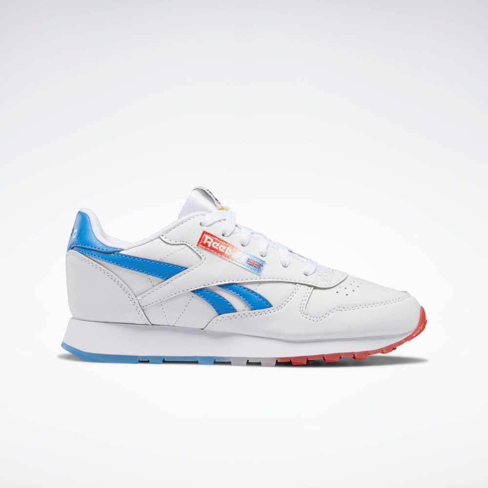 Reebok Popsicle Classic Leather Shoes - Grade School Hvite Blå Rød | BPEDJL-682