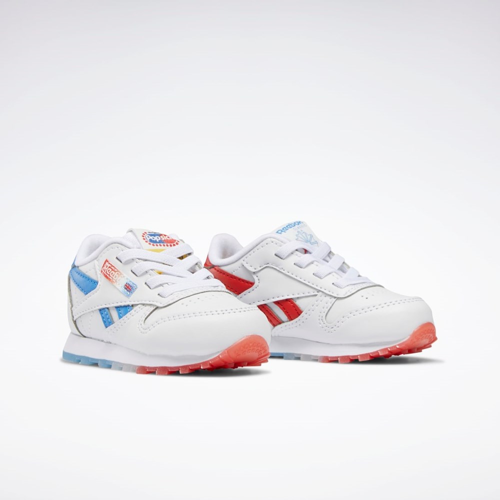 Reebok Popsicle Classic Leather Shoes - Toddler Hvite Blå Rød | IPWFAL-759