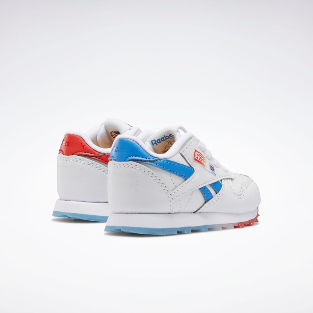 Reebok Popsicle Classic Leather Shoes - Toddler Hvite Blå Rød | IPWFAL-759