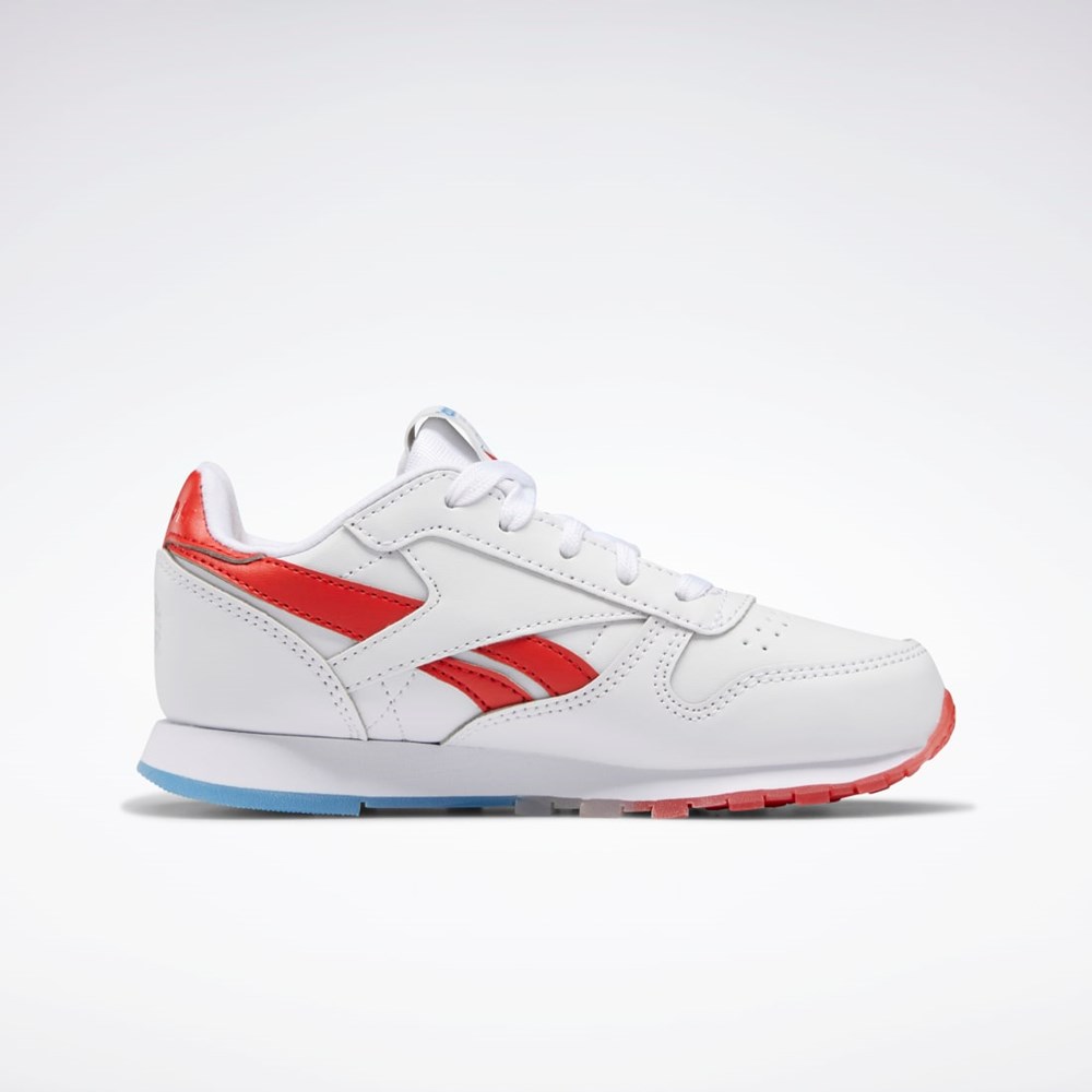 Reebok Popsicle Classic Leather Shoes - Preschool Hvite Blå Rød | KUFTSJ-423