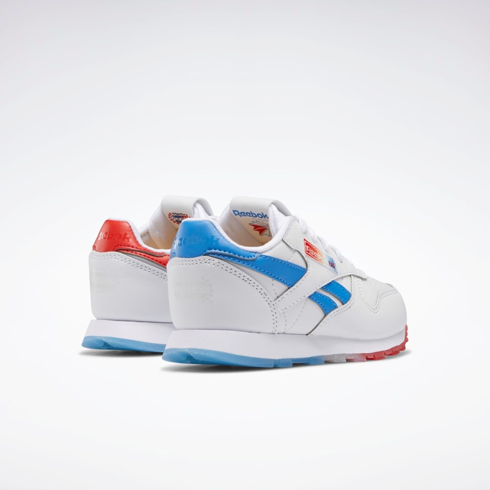 Reebok Popsicle Classic Leather Shoes - Preschool Hvite Blå Rød | KUFTSJ-423