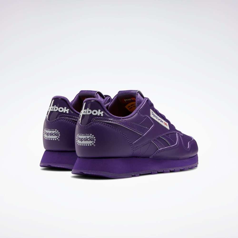 Reebok Popsicle Classic Leather Shoes - Grade School Lilla Lilla Lilla | SYVJIT-913