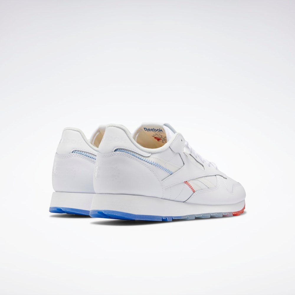 Reebok Popsicle Classic Leather Shoes Hvite Blå Rød | DFBHML-859