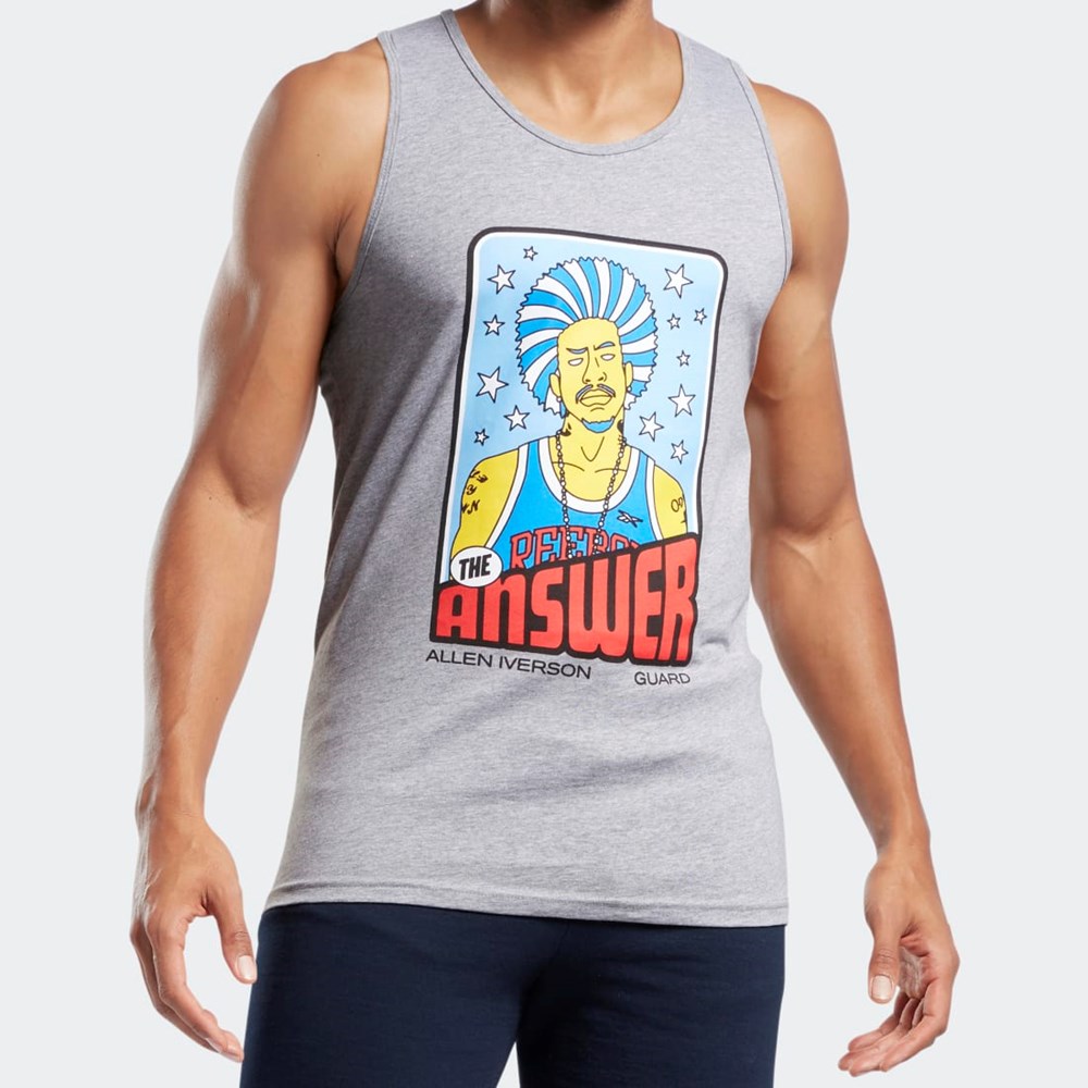 Reebok QT Iverson 70s Tarot Card Tank Top Multi | NBHDPO-367