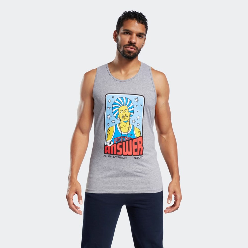 Reebok QT Iverson 70s Tarot Card Tank Top Multi | NBHDPO-367