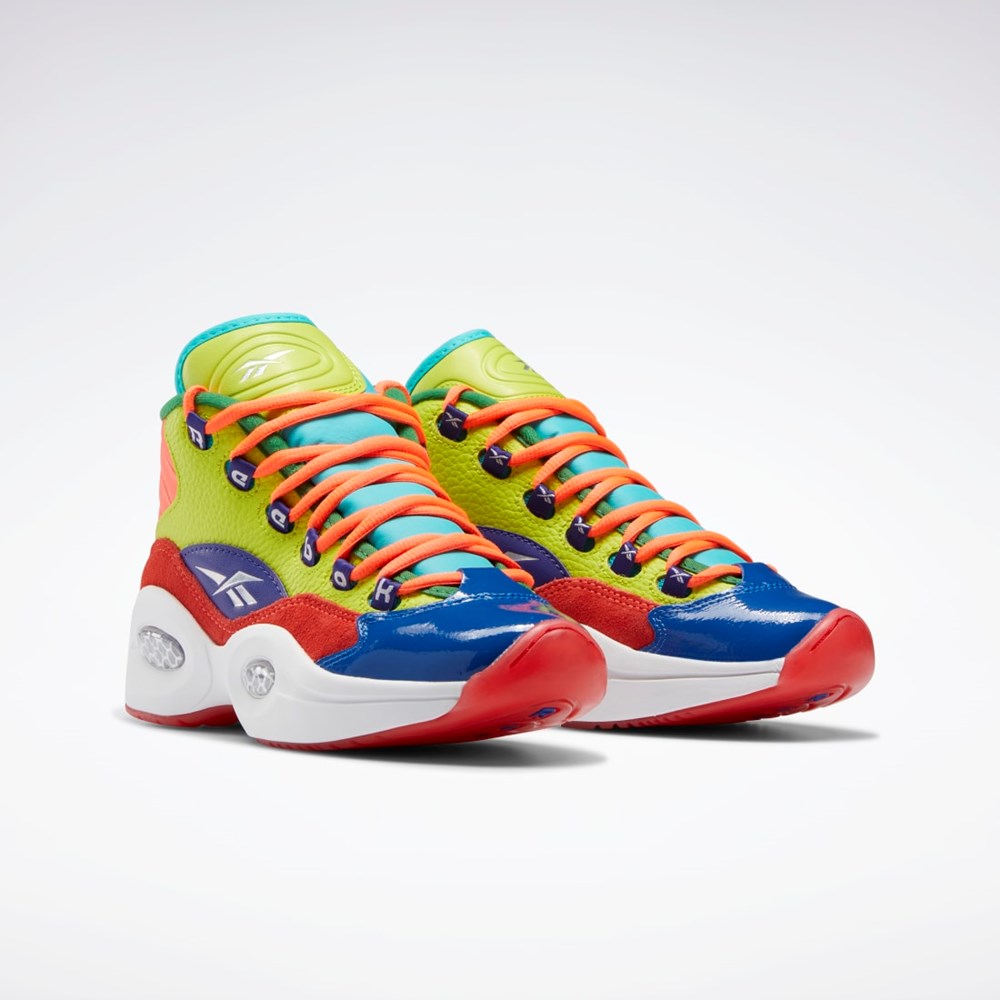 Reebok Question Mid Basketball Shoes - Grade School Oransje Gul Lilla | AEBWOX-716