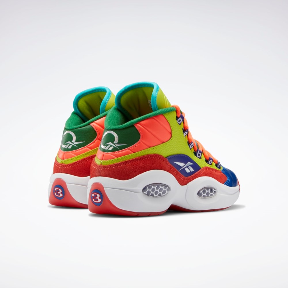 Reebok Question Mid Basketball Shoes - Grade School Oransje Gul Lilla | AEBWOX-716