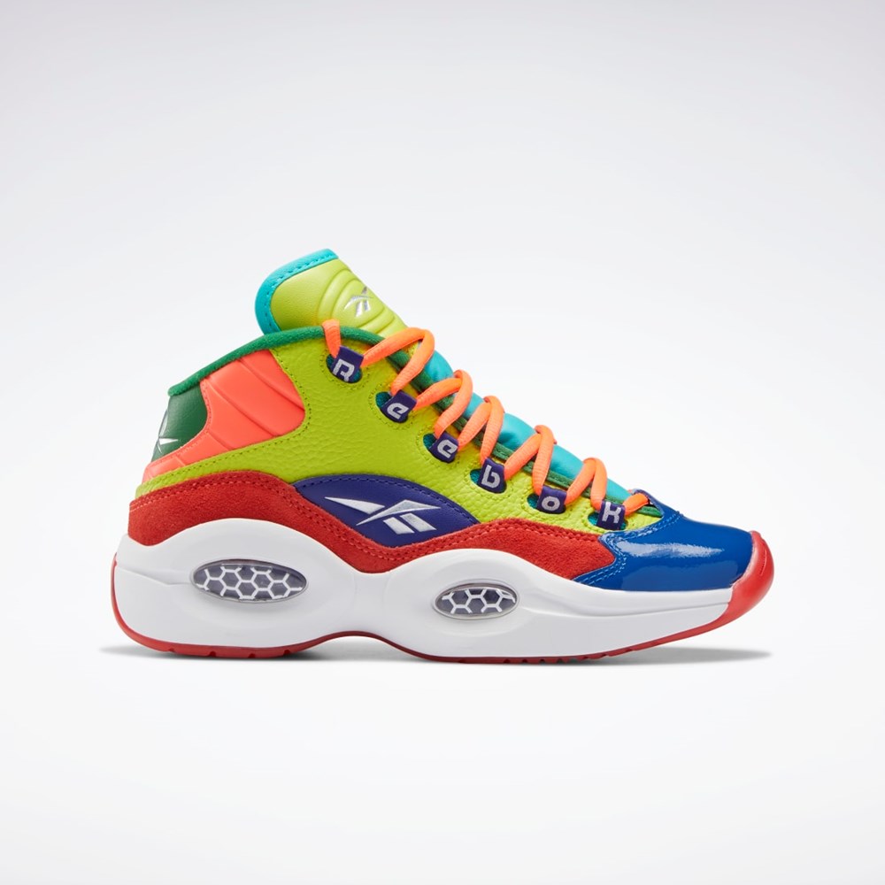 Reebok Question Mid Basketball Shoes - Grade School Oransje Gul Lilla | AEBWOX-716