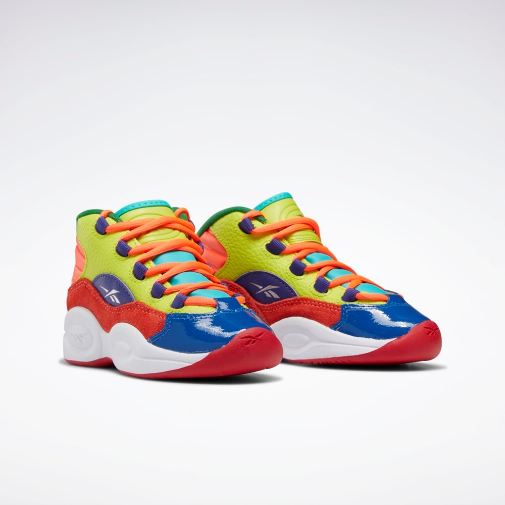 Reebok Question Mid Basketball Shoes - Preschool Oransje Gul Lilla | EXVCKJ-079