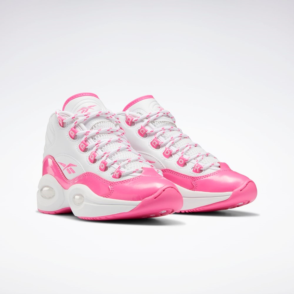 Reebok Question Mid Shoes - Grade School Rosa Hvite Rosa | PEZVIO-314