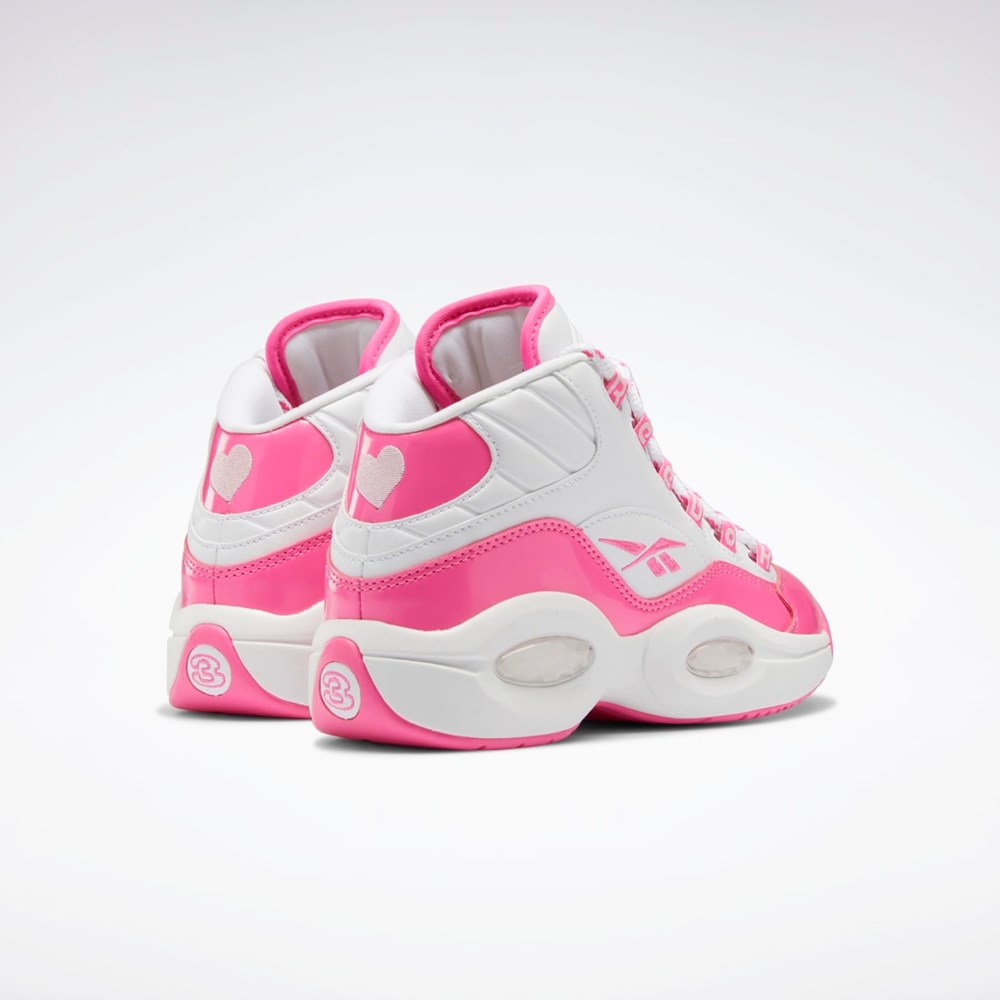 Reebok Question Mid Shoes - Grade School Rosa Hvite Rosa | PEZVIO-314