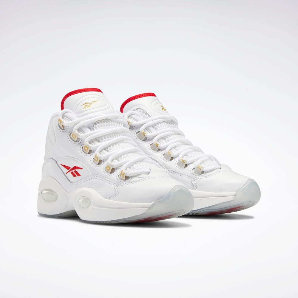 Reebok Question Mid Shoes - Grade School Hvite Rød Hvite | VEDIXA-164