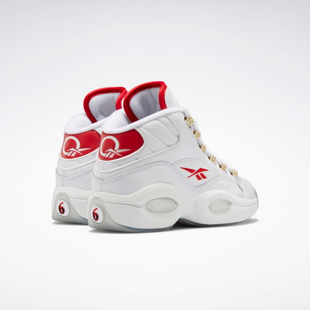 Reebok Question Mid Shoes - Grade School Hvite Rød Hvite | VEDIXA-164