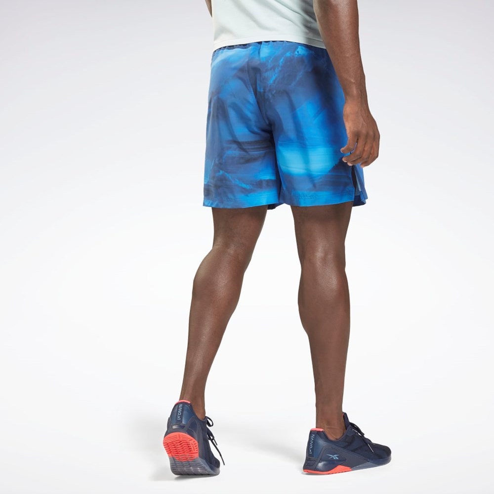 Reebok Reebok Austin Allover Print Shorts Bright Cobalt | UWDHGV-547