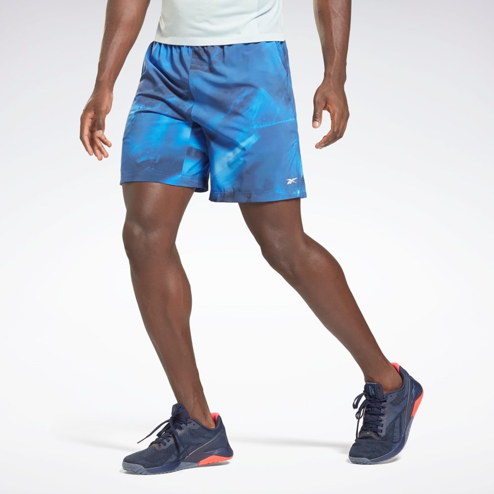 Reebok Reebok Austin Allover Print Shorts Bright Cobalt | UWDHGV-547