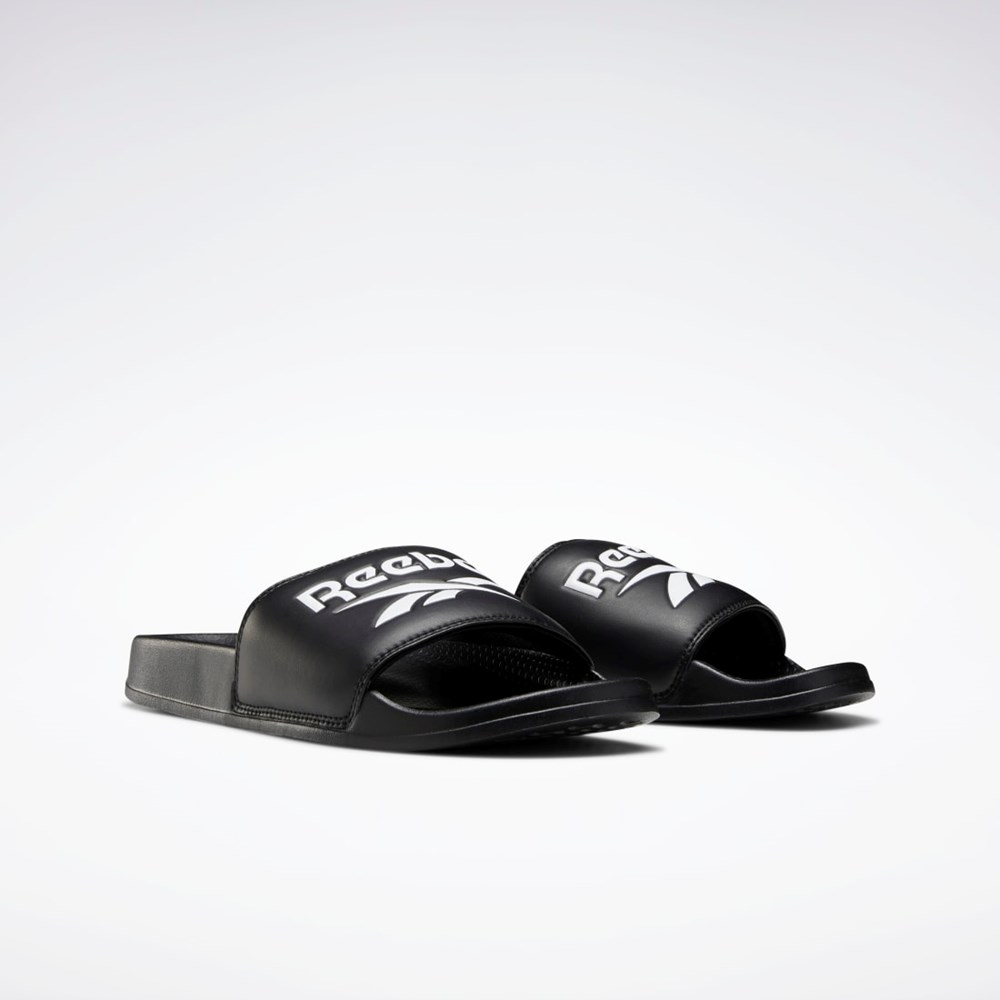 Reebok Reebok Classic Slides Svarte Hvite Svarte | HWEZTX-695