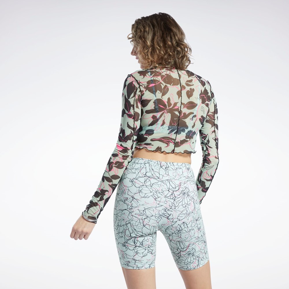 Reebok Reebok Classics Flourishing Floral Print Mesh Long Sleeve Shirt Lyse | FCWYOL-598