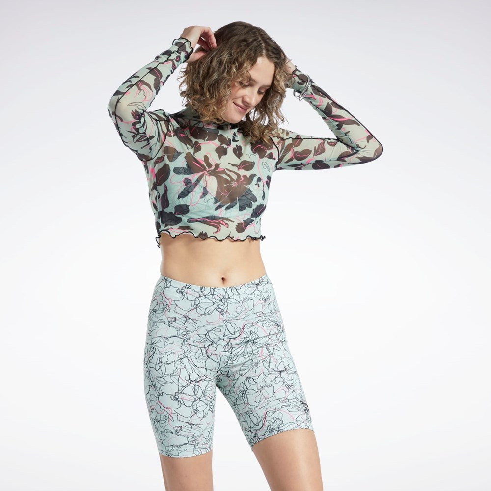 Reebok Reebok Classics Flourishing Floral Print Mesh Long Sleeve Shirt Lyse | FCWYOL-598