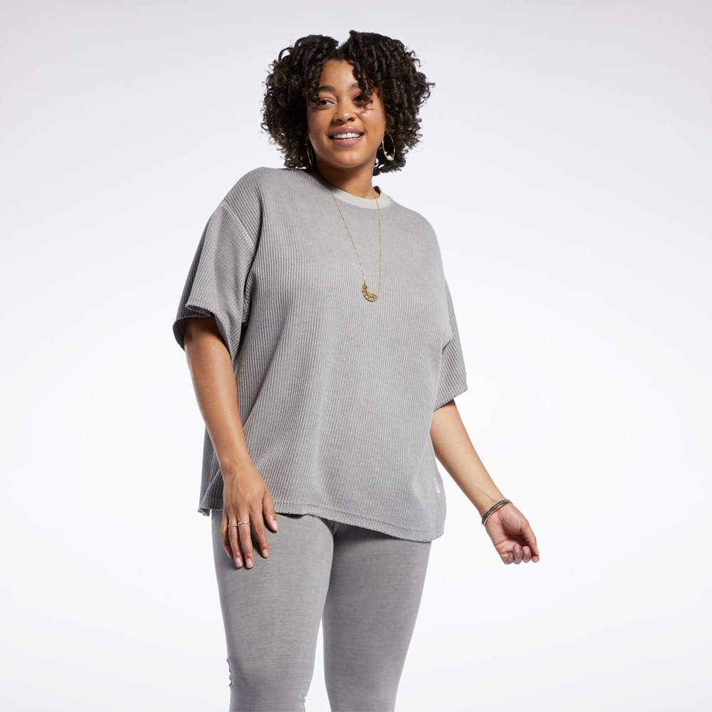 Reebok Reebok Classics Natural Dye Waffle T-Shirt (Plus Size) Grå | FPEXWL-485