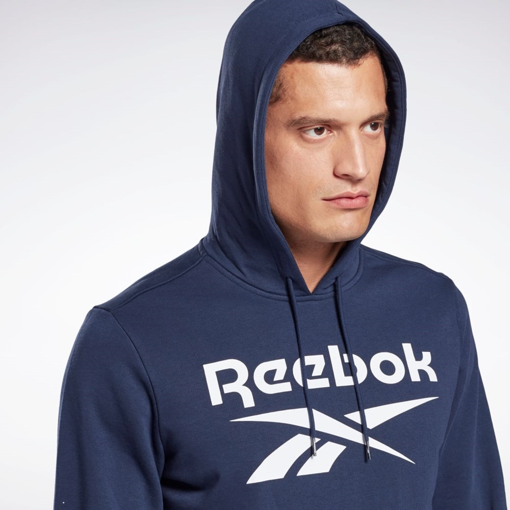 Reebok Reebok Identity Big Logo Hoodie Marineblå Hvite | XJPWMB-645