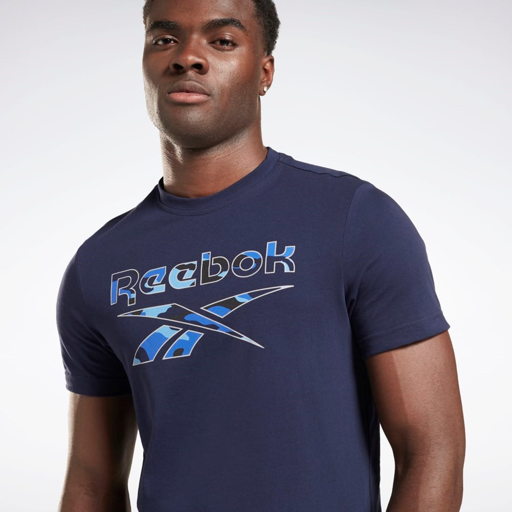 Reebok Reebok Identity Big Logo T-Shirt Marineblå | XDSYTW-758