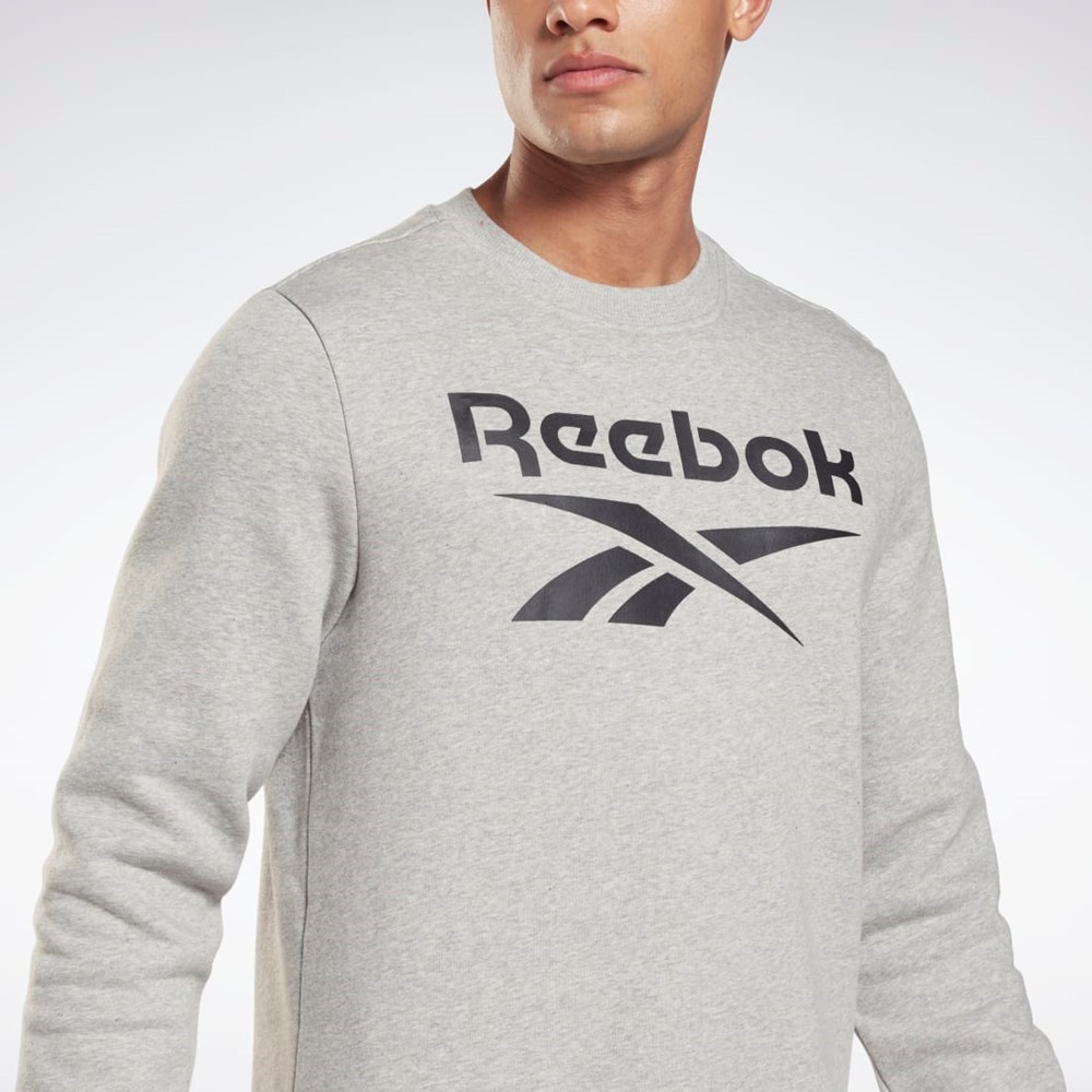 Reebok Reebok Identity Fleece Crew Sweatshirt Grå Svarte | BFWCQE-402