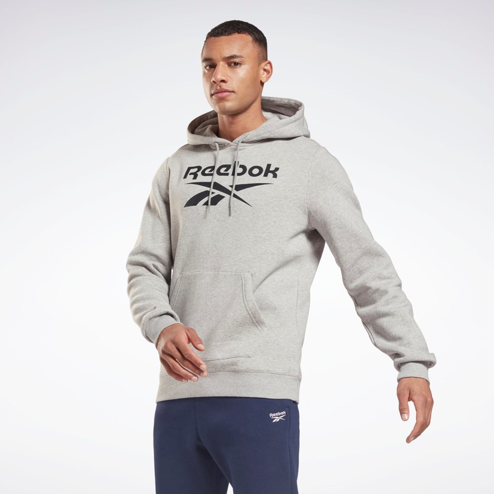 Reebok Reebok Identity Fleece Hoodie Grå Svarte | NAJLUD-854