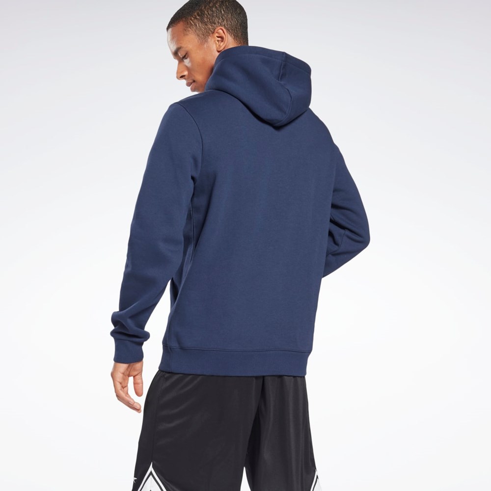 Reebok Reebok Identity Fleece Hoodie Marineblå | WIXCVR-024