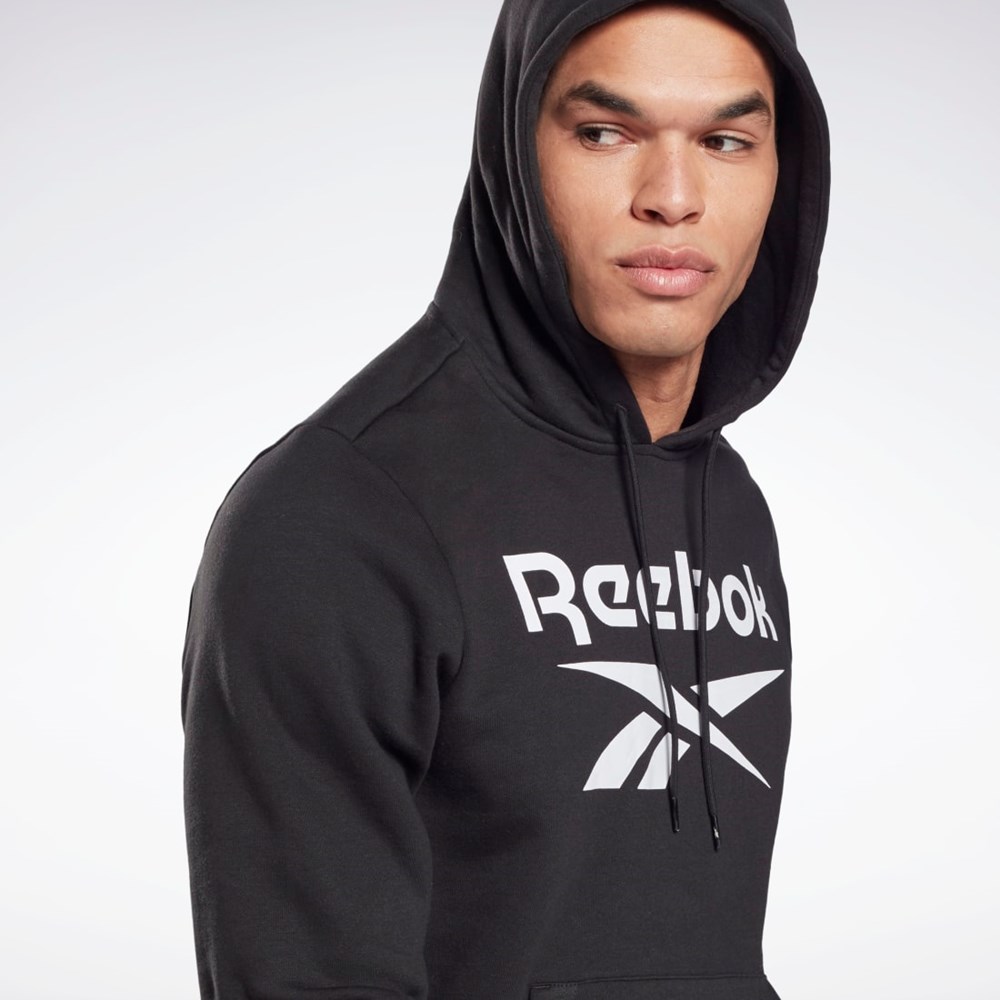 Reebok Reebok Identity Fleece Hoodie Svarte Hvite | TIQYRW-185