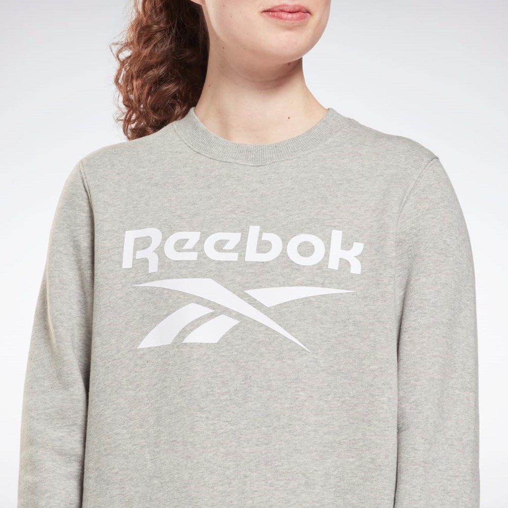 Reebok Reebok Identity Logo Fleece Crew Sweatshirt Grå | KIRTXW-480