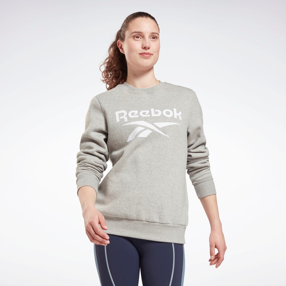 Reebok Reebok Identity Logo Fleece Crew Sweatshirt Grå | KIRTXW-480