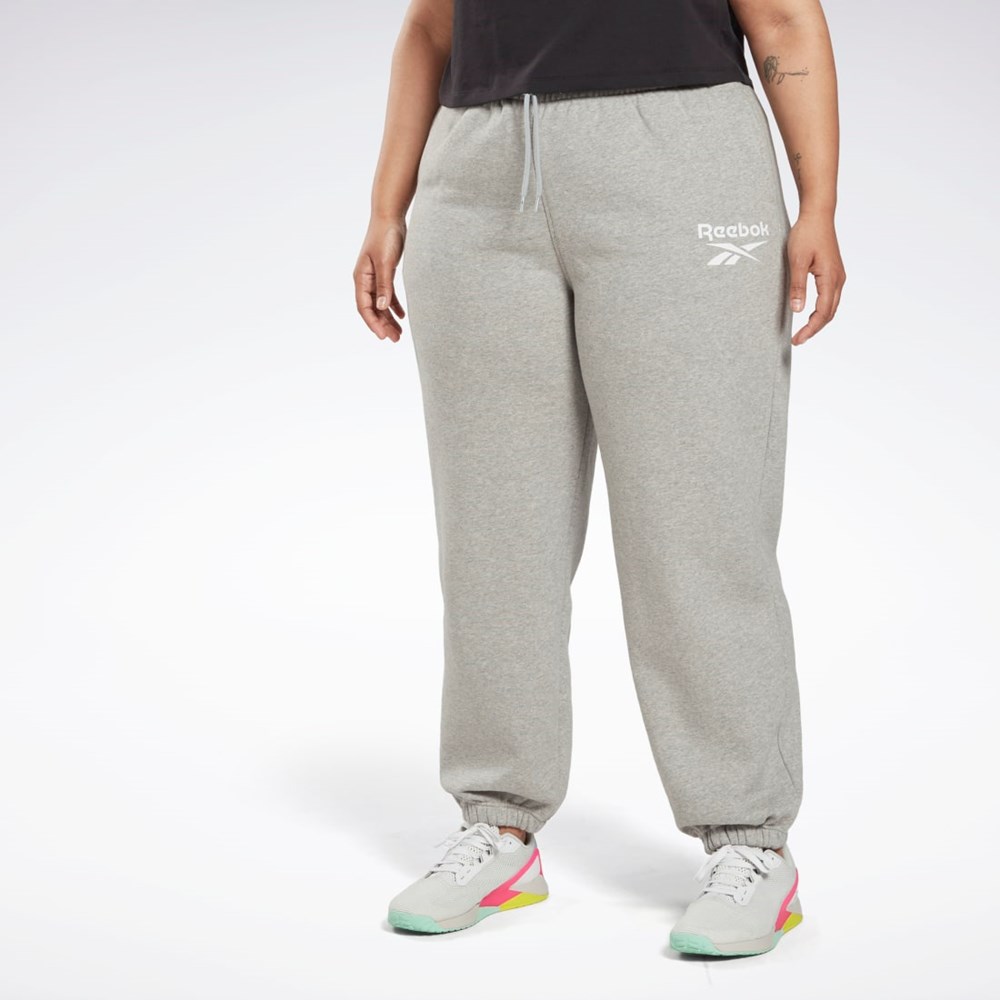 Reebok Reebok Identity Logo Fleece Joggers (Plus Size) Grå | EIZMCK-476