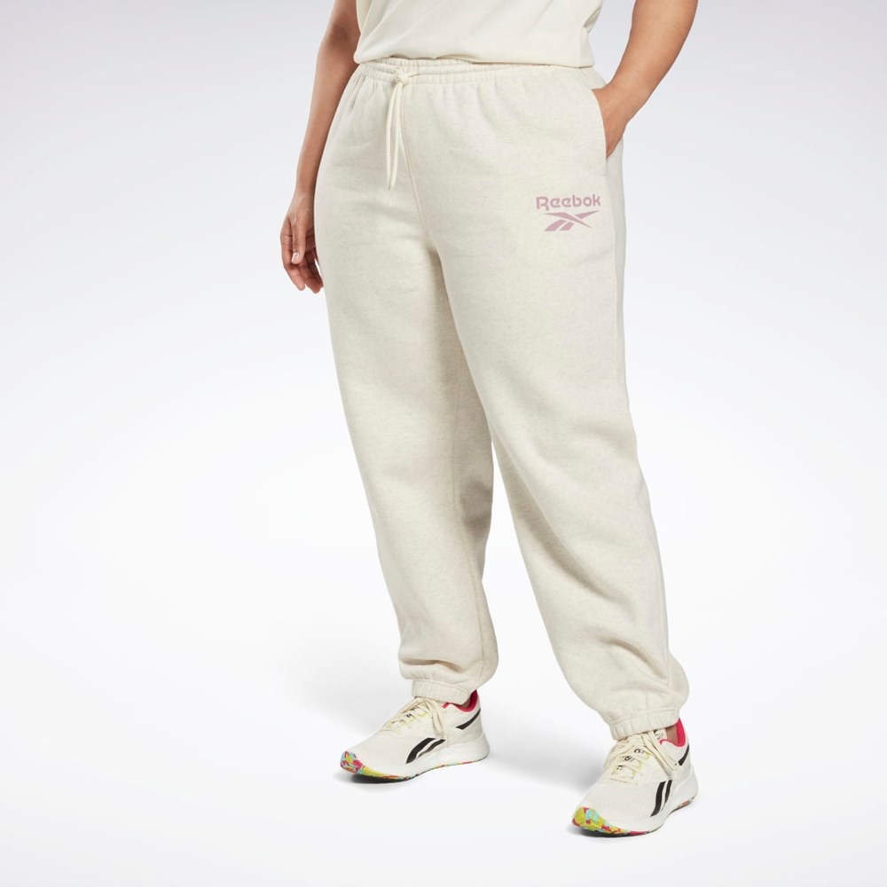 Reebok Reebok Identity Logo Fleece Joggers (Plus Size) Hvite | TOHAUB-709