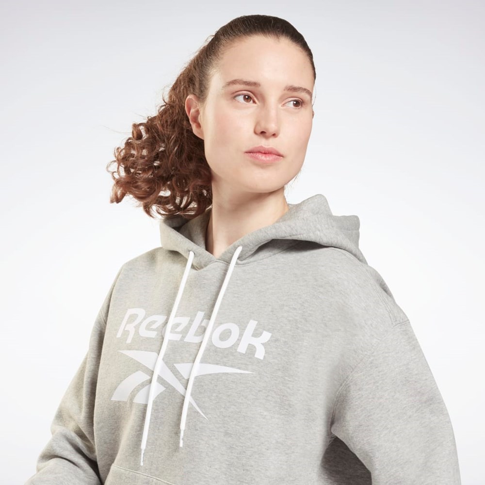 Reebok Reebok Identity Logo Fleece Pullover Hoodie Grå | AIETKS-207