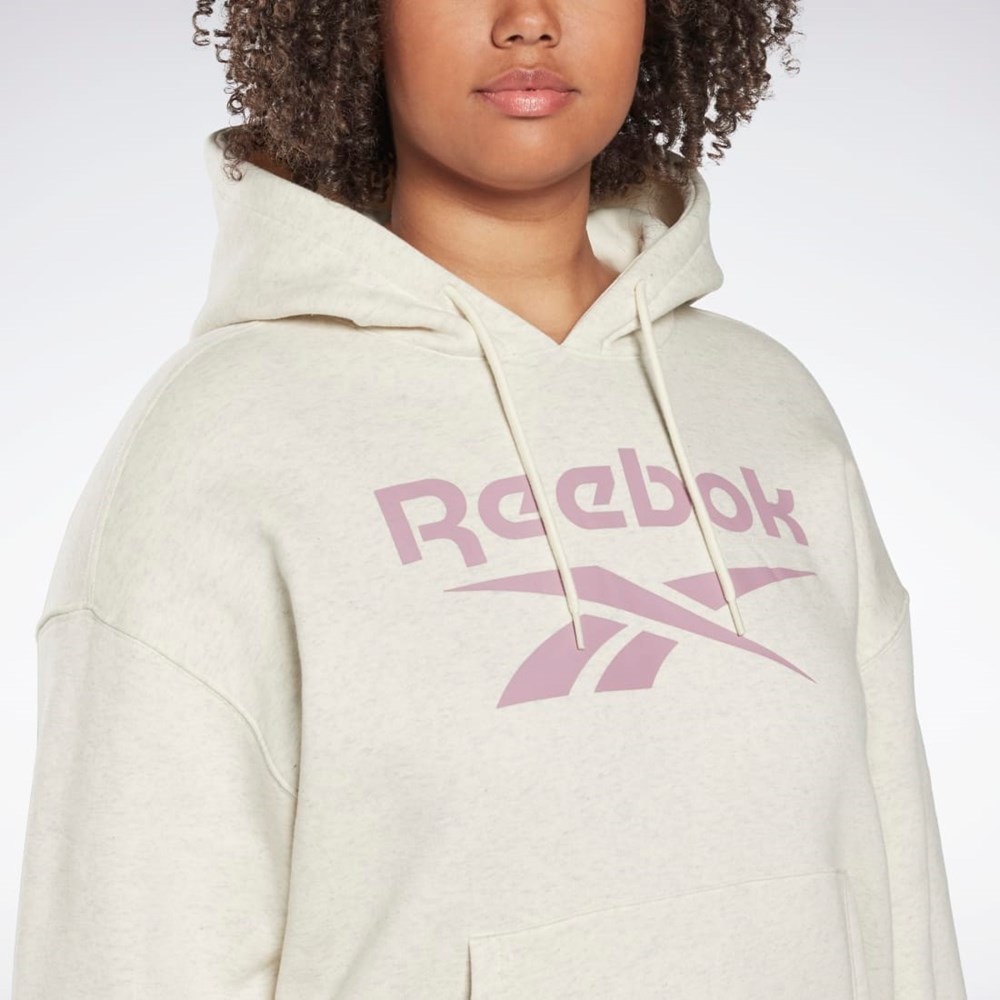 Reebok Reebok Identity Logo Fleece Pullover Hoodie (Plus Size) Hvite | JKGERA-528