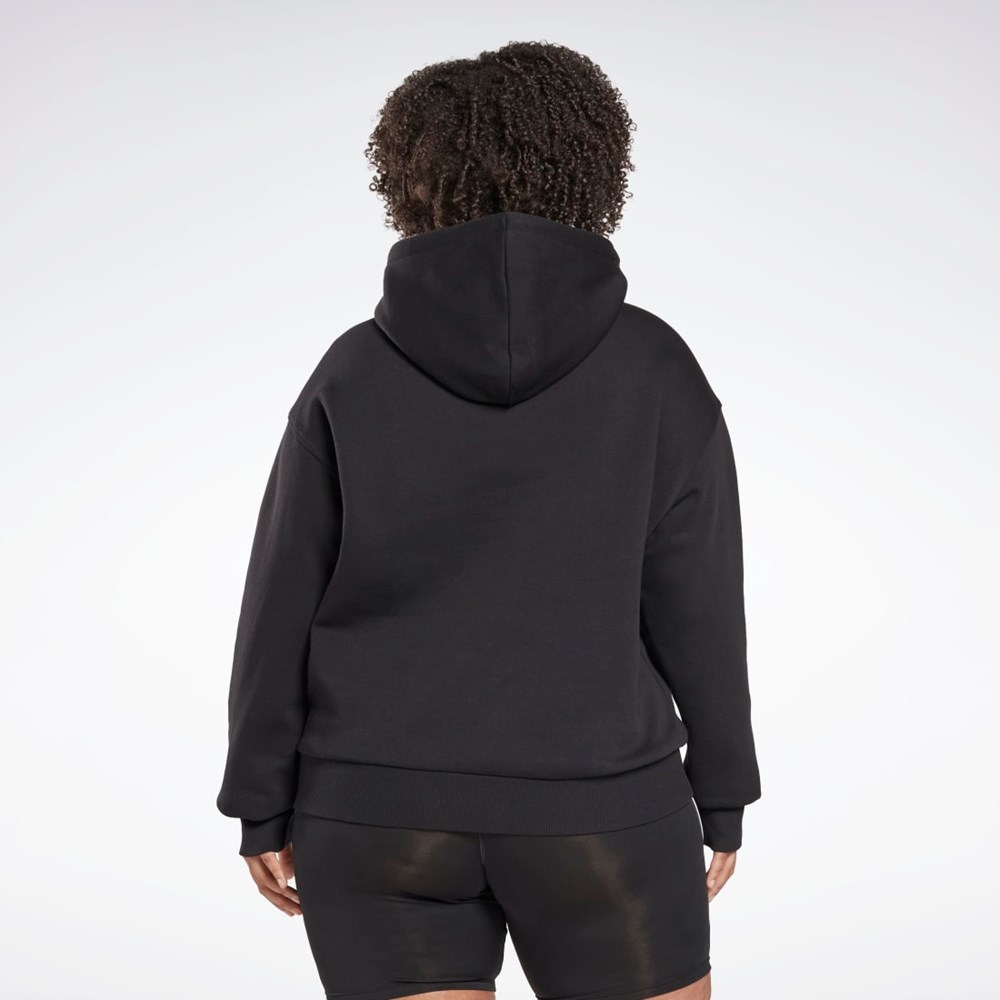 Reebok Reebok Identity Logo Fleece Pullover Hoodie (Plus Size) Svarte | KAQHIS-352