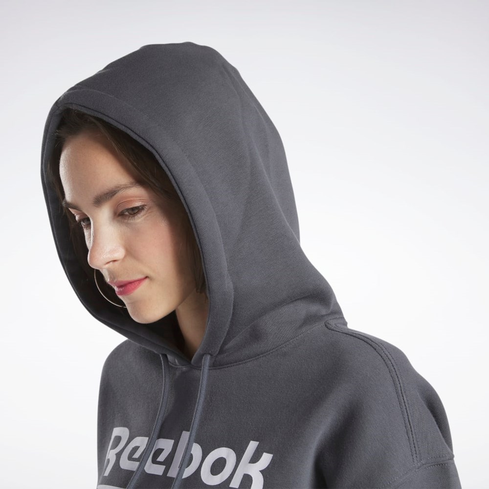 Reebok Reebok Identity Logo Fleece Pullover Hoodie Grå | VQLJUA-931