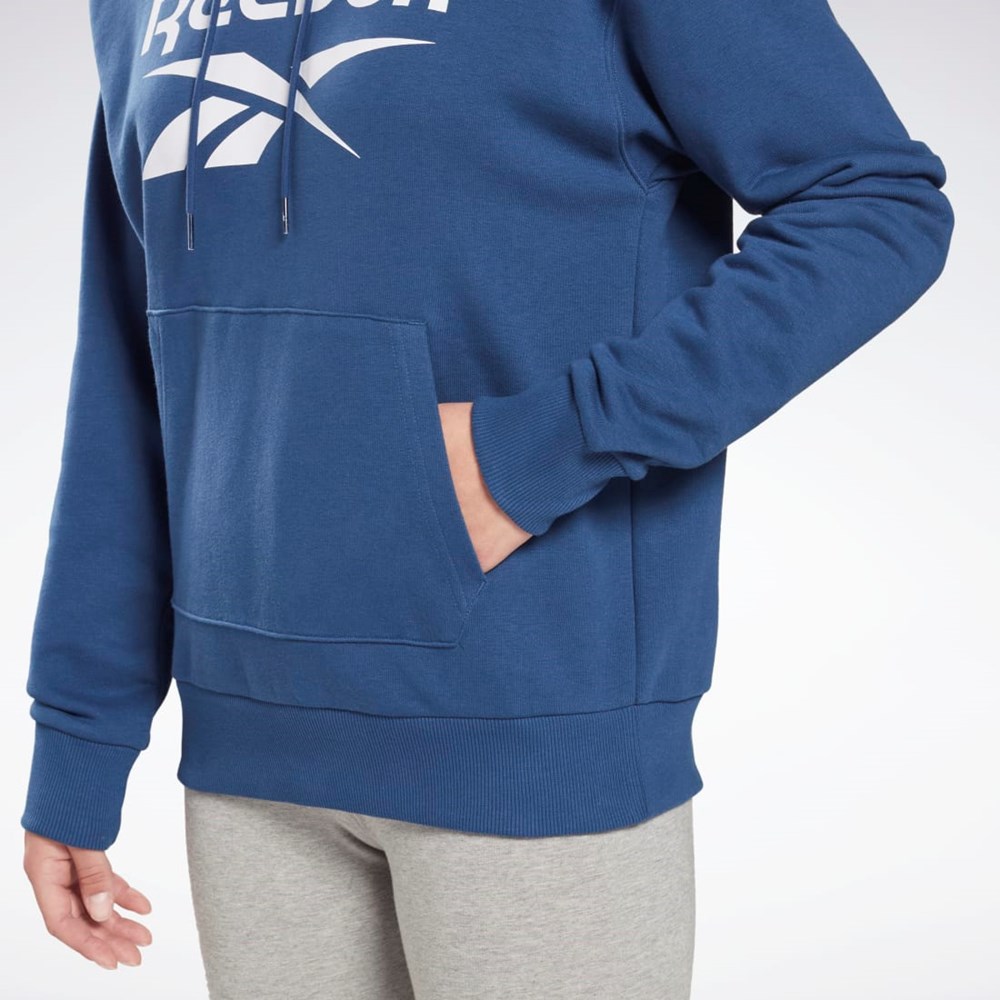 Reebok Reebok Identity Logo French Terry Hoodie Blå | NSBAQX-359