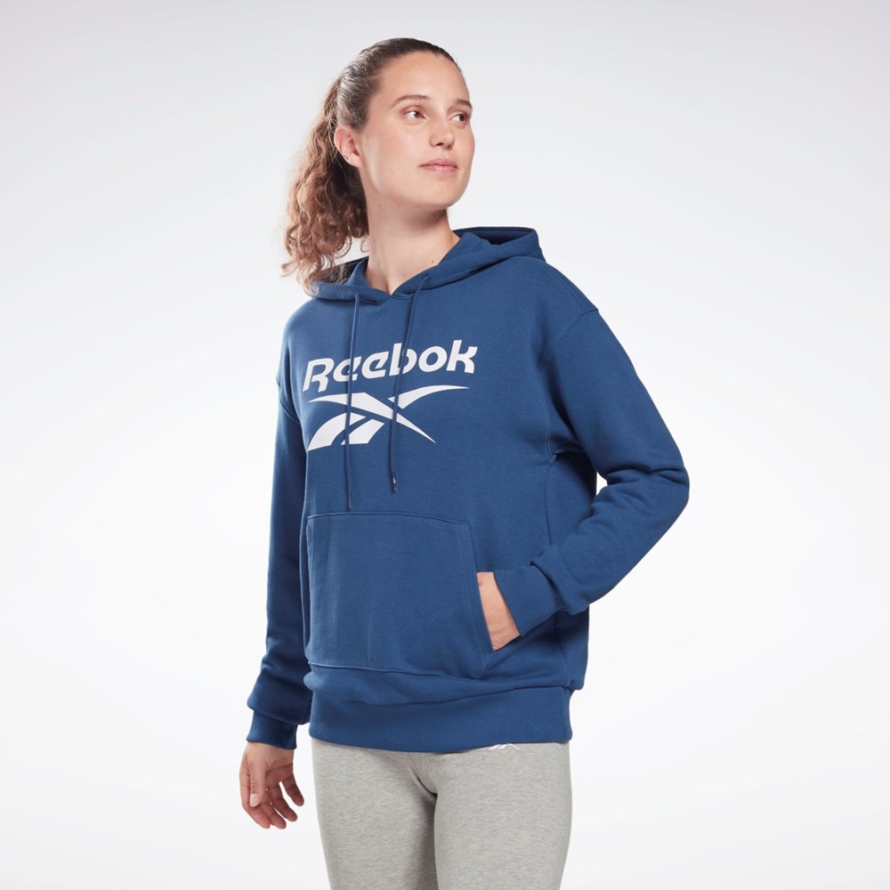 Reebok Reebok Identity Logo French Terry Hoodie Blå | NSBAQX-359