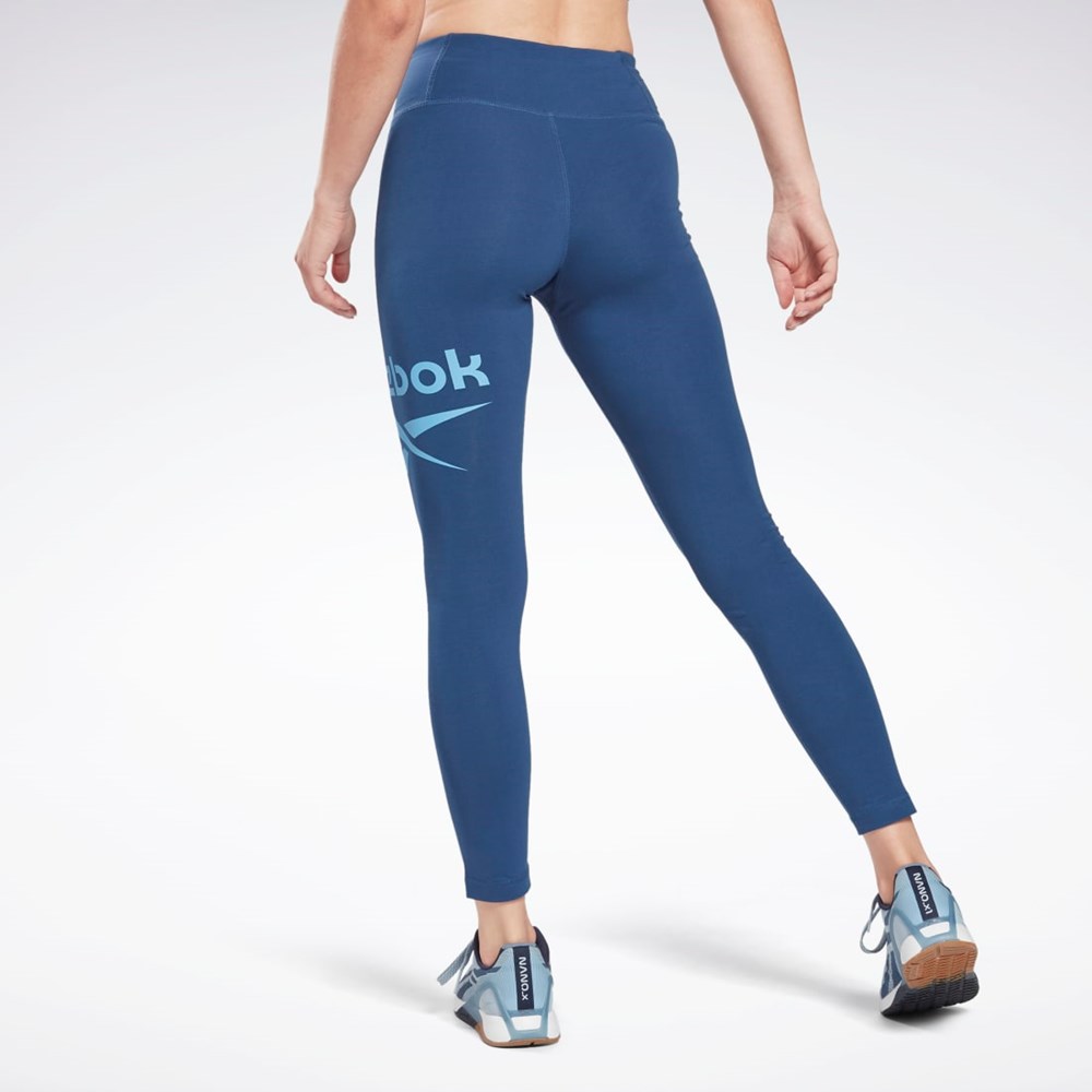 Reebok Reebok Identity Logo Leggings Blå | ROFQZW-281