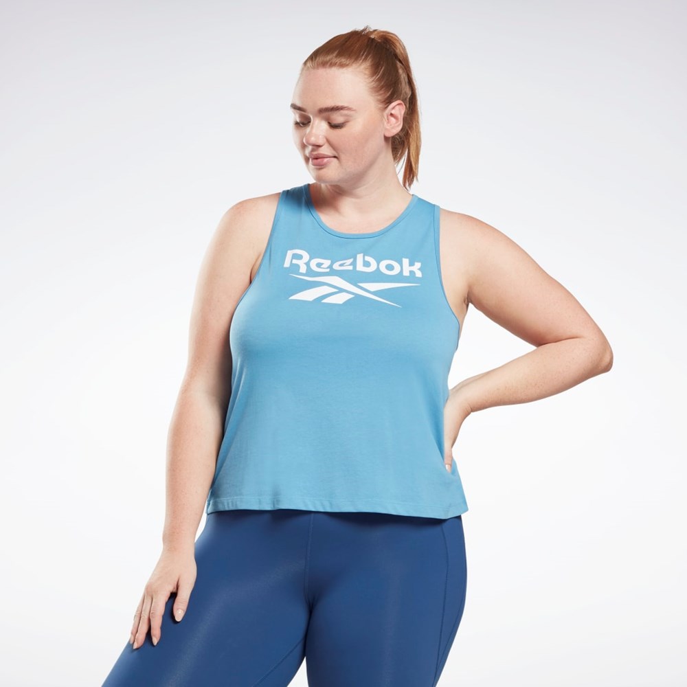 Reebok Reebok Identity Tank Top (Plus Size) Blå | ACVLTN-739