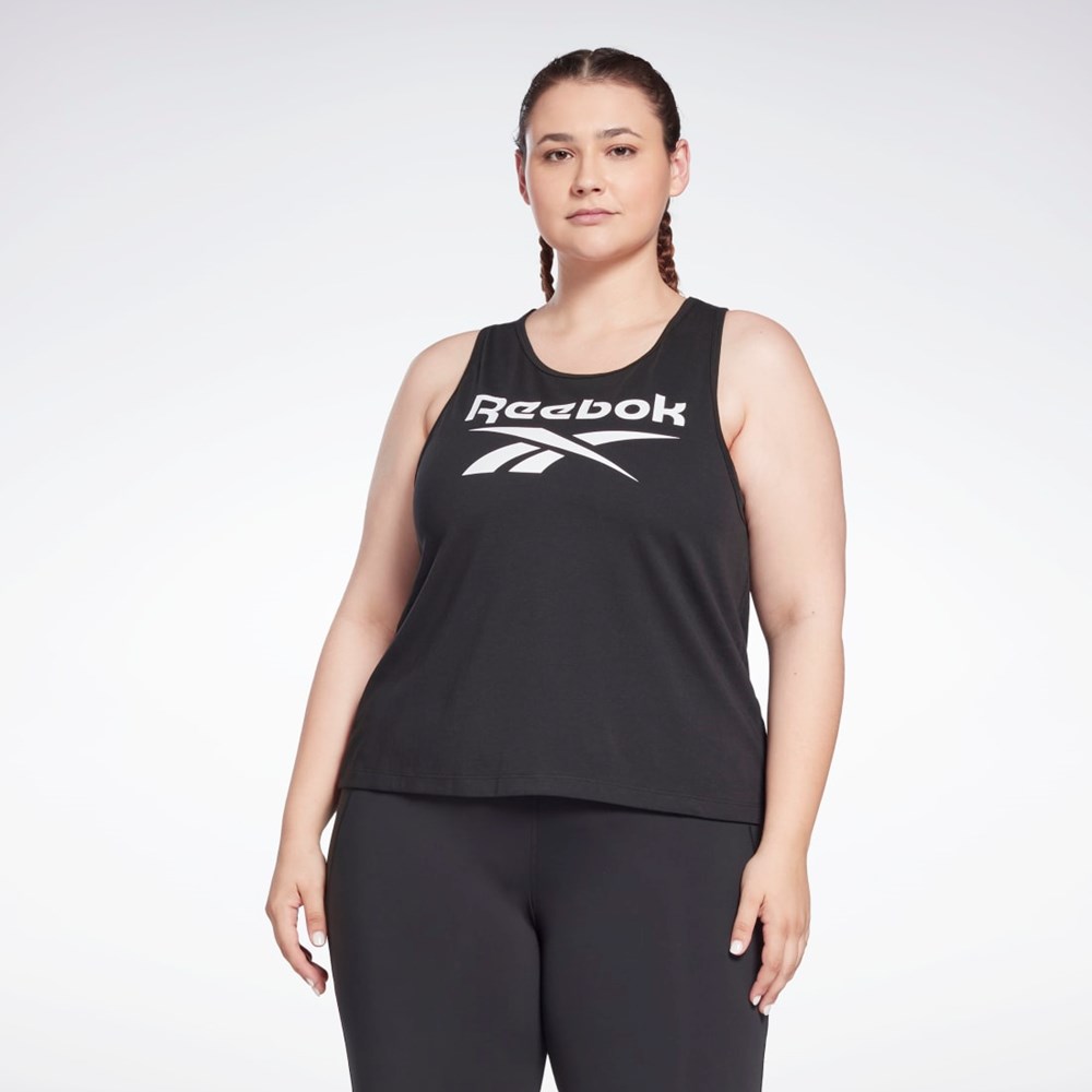 Reebok Reebok Identity Tank Top (Plus Size) Svarte | ZWAHRD-946