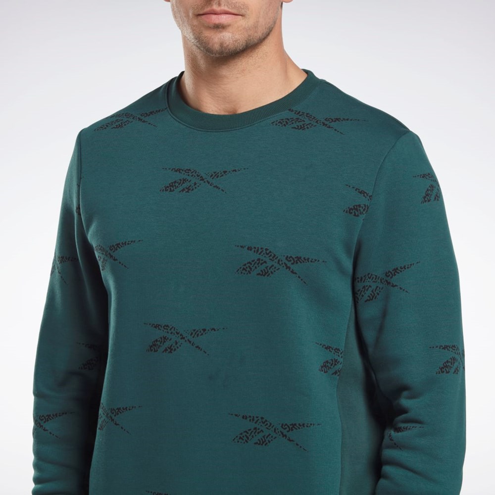 Reebok Reebok Identity Vector Fleece Crew Sweatshirt Grønn | OQLYIW-285