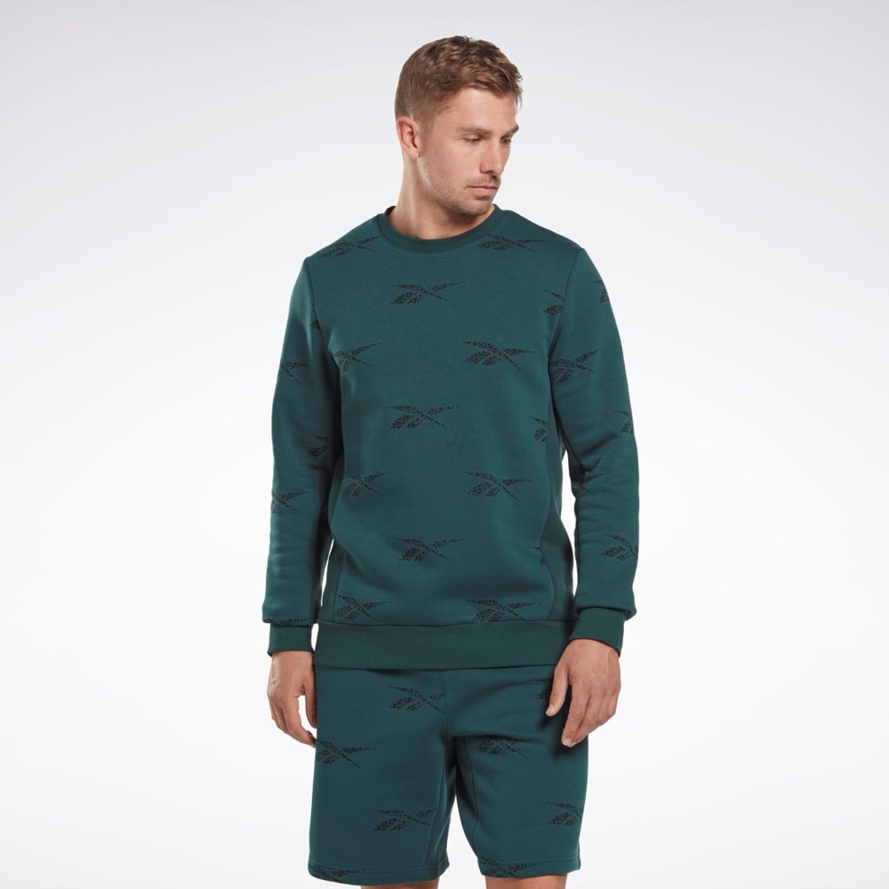 Reebok Reebok Identity Vector Fleece Crew Sweatshirt Grønn | OQLYIW-285