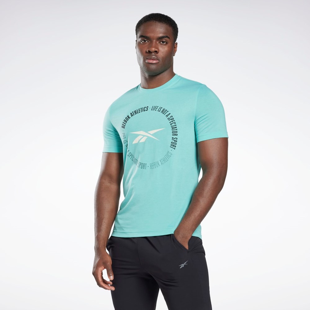 Reebok Reebok Life Is Not a Spectator Sports Grafiske T-Shirt Semi Classic Teal | BLOSMD-971