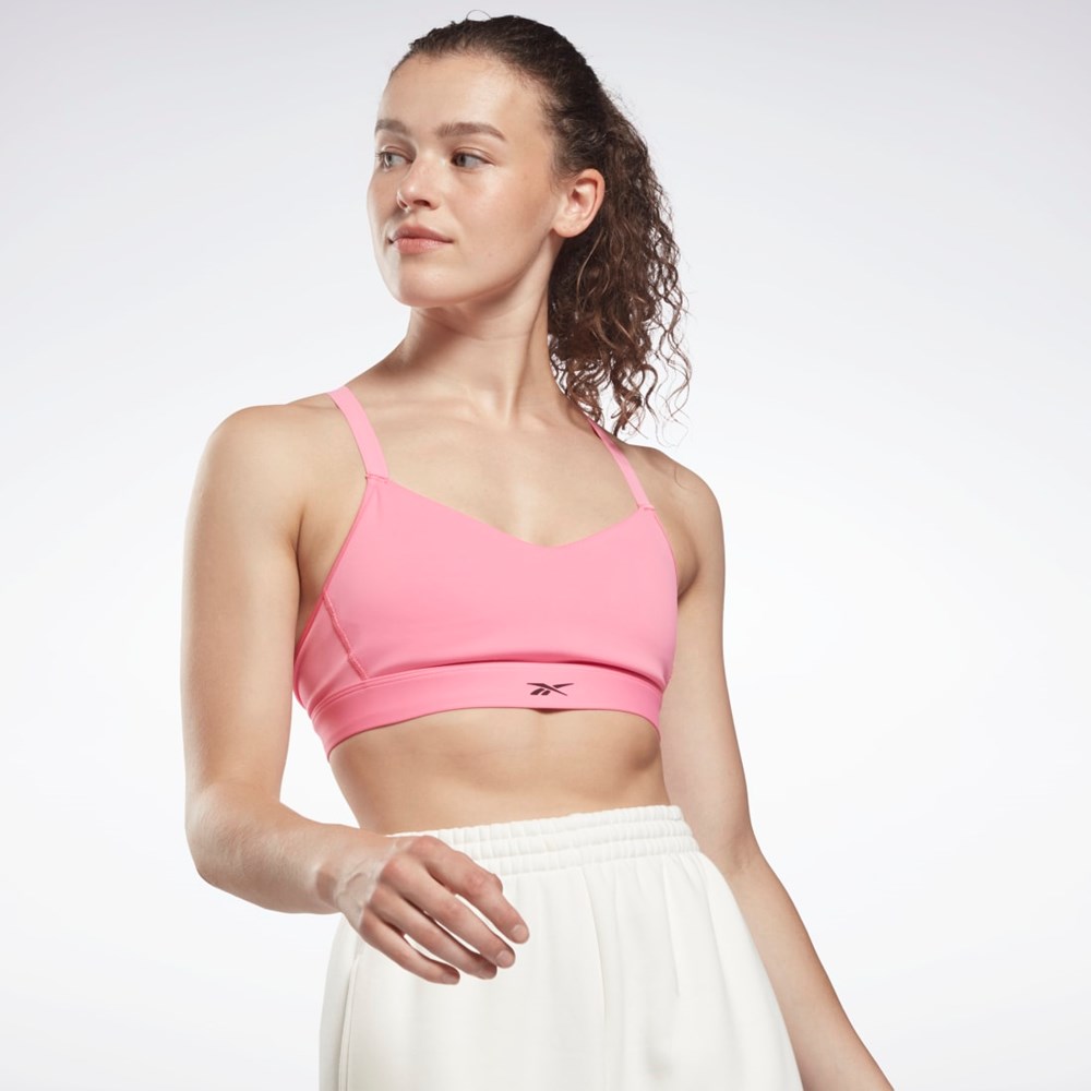 Reebok Reebok Lux Strappy Sports Bra Rosa | MEKWGL-482