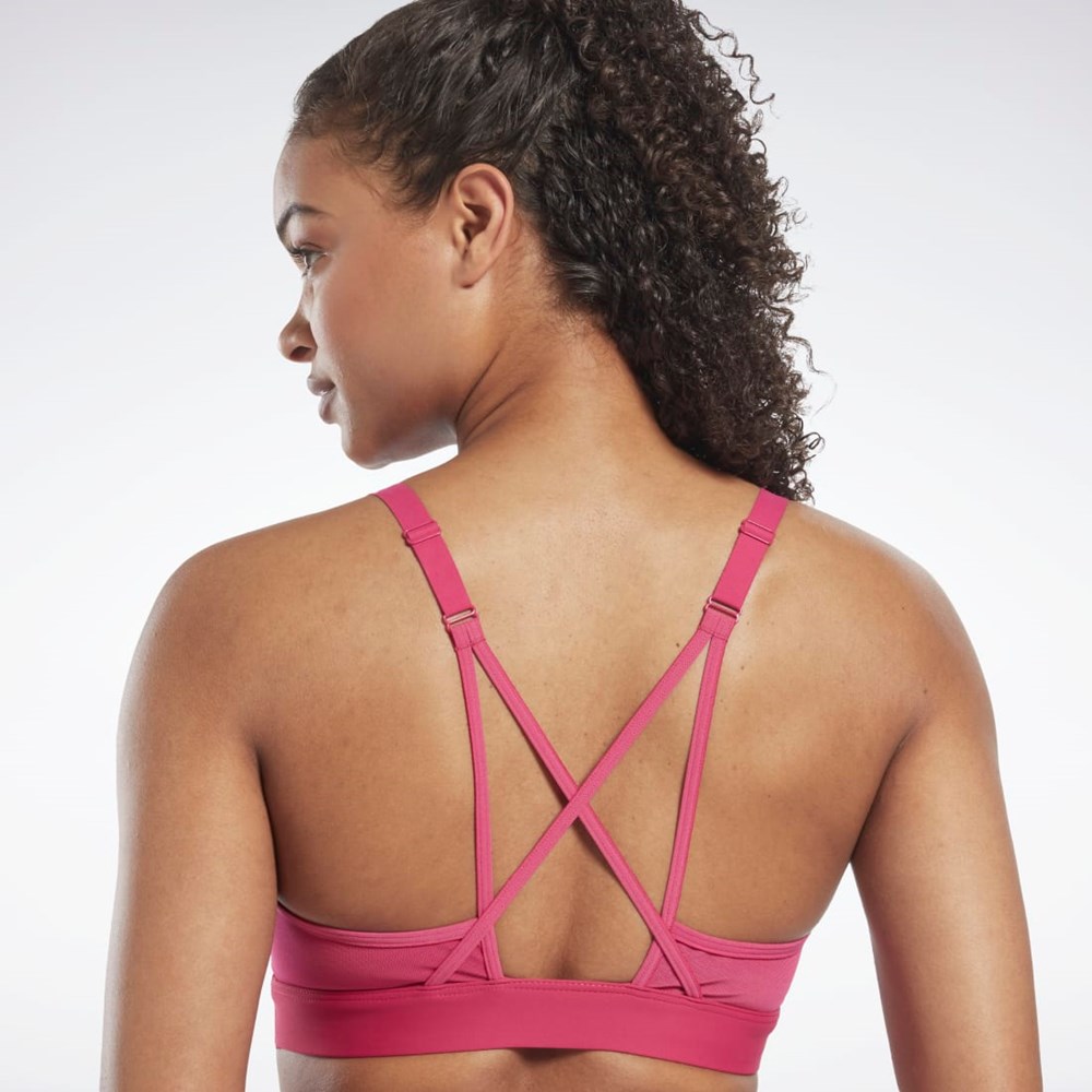 Reebok Reebok Lux Strappy Sports Bra Rosa | SYIRHL-092