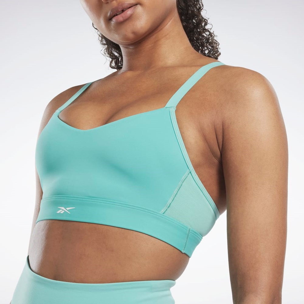 Reebok Reebok Lux Strappy Sports Bra Semi Classic Teal | ANXLCJ-983