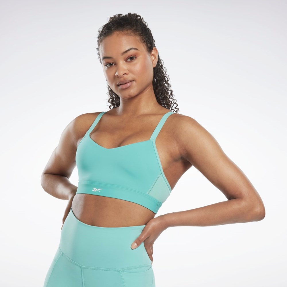 Reebok Reebok Lux Strappy Sports Bra Semi Classic Teal | ANXLCJ-983