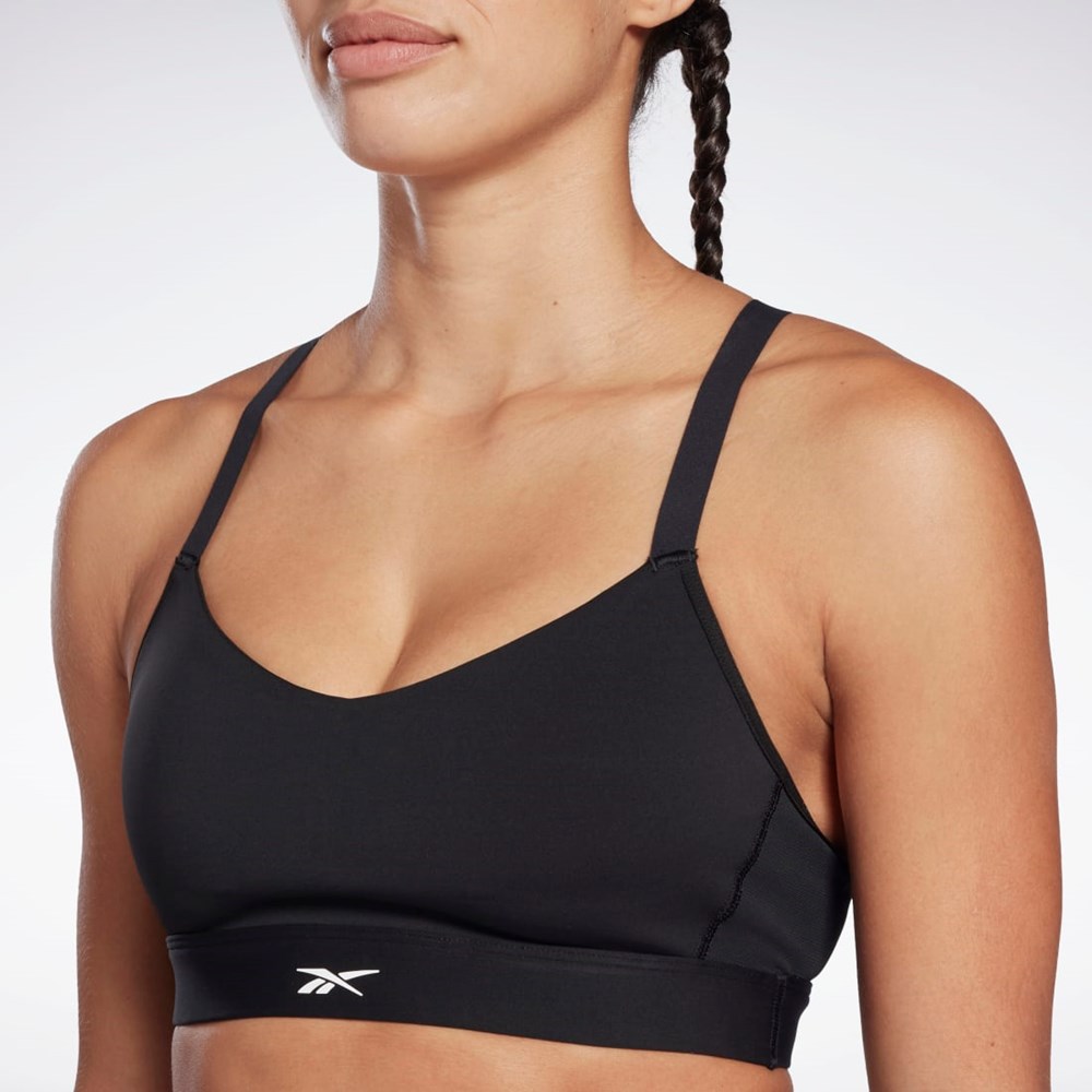 Reebok Reebok Lux Strappy Sports Bra Svarte | MAPYBE-845